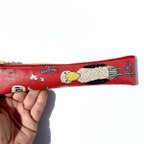 作品o.m.o.i♡photo 様リクエスト品❣️ハシビロコウ🦤赤　ラミネートスリムペンケース　20cmファスナー