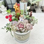 作品【送料無料】可愛い♡ティーカップ豆柴♪多肉植物寄せ植え　ギフト