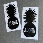 作品USA 【 ALOHA パイナップル 】Hawaii sticker ステッカー お得2枚セット 【カラー選択可】 送料無料♪
