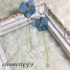 作品【楽園シリーズ】朝露 ピアス【バックチェーン】