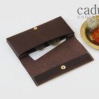 作品カードケース / チョコレート（イタリア産牛革）幅が広いのでコインケース・小物入れにも使えます◎