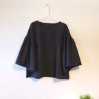 作品【春夏秋】cottonフリル袖ブラウス✦選べる35色✦人気ブラック