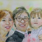 作品似顔絵　２Ｌ　結婚式　記念写真　家族　プレゼント　