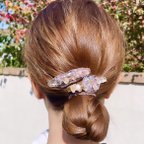 作品【1点限定】 ゆるウェーブ レジン ヘアクリップ 2本セット NO.80