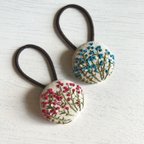 作品野の花の手刺繍ヘアゴム　ポニーフック