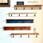 作品選べる5カラー・シンプル ウォールフック60センチ　ウォールラック　ウォールシェルフ　壁掛け　棚　