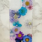 作品iPhoneケース､iPhoneカバー､押し花ケース､スマホケース､押しフルーツ､押し花､押し花カバー､スマホカバー､押しフルーツケース､押しフルーツカバー､Android 花 花柄リング付き、お花