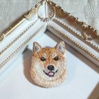 作品柴犬の刺繍ブローチ