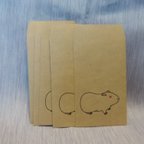 作品モルモットポチ袋（クラフト紙・白モル）5枚セット