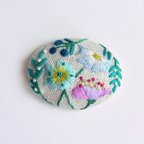 作品草花の刺繍ブローチ【botanical】#257