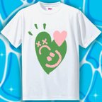 作品shimonologo アパレル　Tシャツ アート　ポップ　デジタル　プレゼント　半袖　かわいい　お祝い　記念日　ファッション　イラスト　夏　ハート　オシャレ　絵画　ロゴ　シンプル　ギフト　誕生日