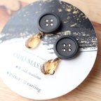 作品ボタンのピアス(イヤリング ) / スワロフスキー / ゴールド / ceramic accessories 