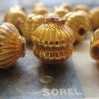 作品 *♥24K Czech Vintage Souffle Glass Beas Ribbed Design 2pcs*♥*