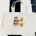 作品戌年！仲良し柴犬のトートバッグ