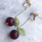 作品dark cherry earring