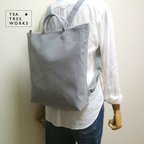 作品☆帆布２WAYリュックサック☆light gray×gold