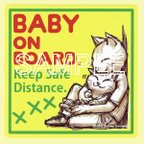 作品BABY ON BOARD（赤ちゃんが乗っています）猫の親子ステッカー