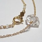 作品K14GF*NY産宝石質ハーキマーダイヤモンドのネックレス       