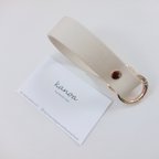 作品NEW【mug holder leather ivory】名入れ可　マグホルダー　