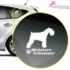 作品ミニチュアシュナウザーA ドッグ カッティング ステッカー シンプルデザイン 名前入れ 車 自動車 デカール DOG かわいい 犬 シルエット AJ-101700