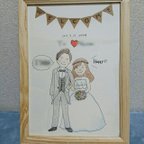 作品②【オーダー受付】似顔絵ウェルカムボード/結婚式/イラスト/