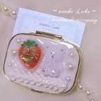 作品♡ strawberry handpaint bear pill case ♡