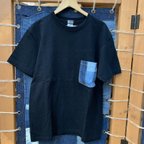 作品デニムパッチワークポケット　5.6オンスTシャツ