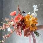 作品【完成品】Deform Orange Bouquet𓂃ブートニアセット