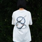 作品蛇(青)のTシャツ/ロンT