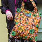 作品【African Wax Tote Bag】リバーシブルトート Malibu Sunshine M17