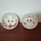 作品【kumitaro_vivitaro_様ご予約専用】誕生月花&猫の絵の小皿