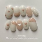 作品【No.50】 ネイルチップ　淡色　ニュアンス　ちゅるん　成人式　卒業式　韓国　結婚式