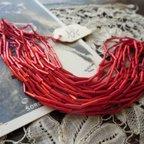 作品 *♥Antique Rousselet Souffle Beads Metallic Pompeian Red*♥*