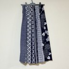作品浴衣リメイク  Ｅ  パッチワーク ギャザースカート  コットン 着物  浴衣スカート