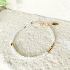 作品《 6月誕生石　ムーンストーン》　アシンメトリーブレスレット　14Kgf　bracelet moon stone