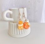 作品オレンジデニッシュ&シフォンケーキのピアス/イヤリング