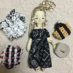 作品【SOLD OUT】ドールチャーム♡バンダナ柄ワンピース黒×金髪ル