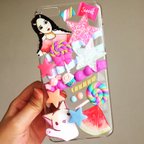 作品少女、ピンク、キャンディ手作り可愛いスマホケース〈 iPhone6plus/6S plus〉