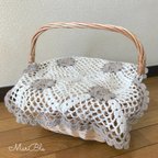 作品【再販】エクリュ＊ナチュラルコットンマルチカバー＊生成り×モカ＊