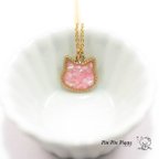 作品再販×3　桜色の猫　ネックレス