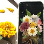 作品全機種対応iPhone Xperia Galaxy HUAWEI AQUOS OPPO  GOOGLEPIXEI スマホケース　 押し花ケース 人気  押し花 ❀ケース 花束 花物語