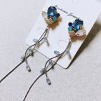 作品ブルービジュー×シルバー（ピアス）