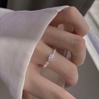 作品银製方形ダイヤモンド指輪