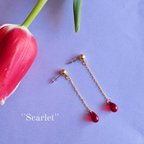 作品"Scarlet" ピアス (ルビーレッド)