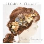 作品- 玻璃 - GlassFlower CLEARMixアメリカンフラワーヘッドドレス 髪飾り