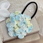 作品送料無料♡コットン夏糸で編んだ　小さなお花いっぱいヘアゴム