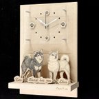 作品オーダーメイド【木アート画】掛け時計～手描き＆立体＆木製アート♪似顔絵・ペット画で贈り物、お祝い、記念に♪