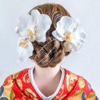 作品胡蝶蘭と和玉の髪飾り 結婚式や成人式に 和装 和風 アーティフィシャルフラワー
