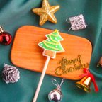 作品【クッキーポップ ツリー】アイシングクッキー クリスマス プチギフト かわいい お菓子
