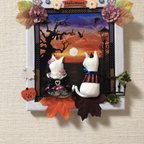 作品ハロウィンの白猫カップル